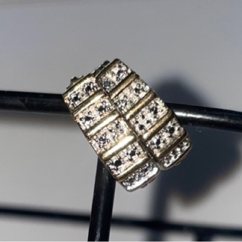 Gold plated real tiny diamond earrings